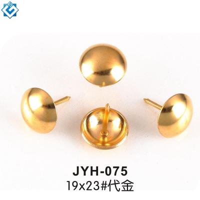 China 19x23 Steel Shiny Gold Round Nail Jewelry Wine Jewelry Chest Wood Box Gift Case Upholstery Bubble Key Nails for sale