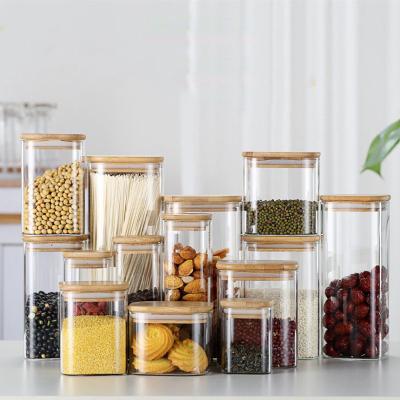 China 1 Piece Sealed Square Sealed Glass Jars For Coffee Bean Storage Can Mason Jar Kitchen Spice Storage With Lid Food Container for sale