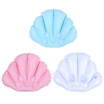 China 1PC Spa Neck Bath Viable Soft Soft Pillow With Suction Cups Terry Cloth Inflatable Neck Support Pillow Propeller Bathtub Cushion for sale