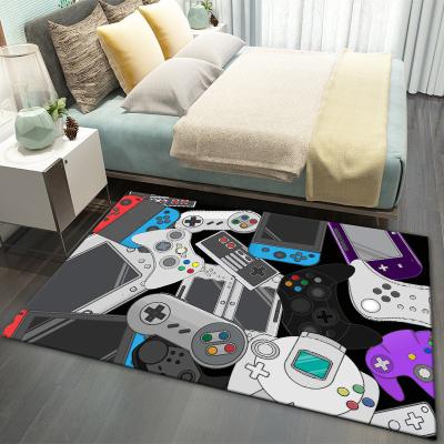 China Modern Children's Game Console Cartoon Blankets For Living Room Anti-Slip Mat 80x160cm High Density Absorbent Washable Mat Rug Bedroom Decor for sale