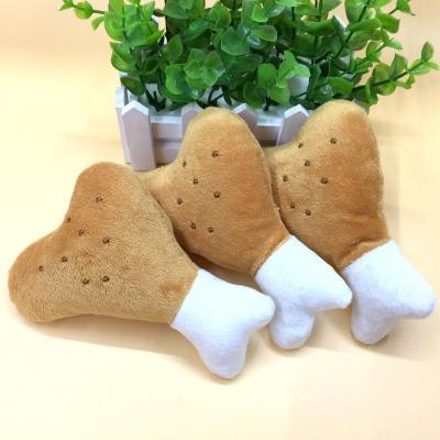 China Squeaky Plush 1pc Viable Dog Toys Bite-Resistant Clean Dog Chew Puppy Training Toy Soft Chicken Leg Pet Supplies for sale