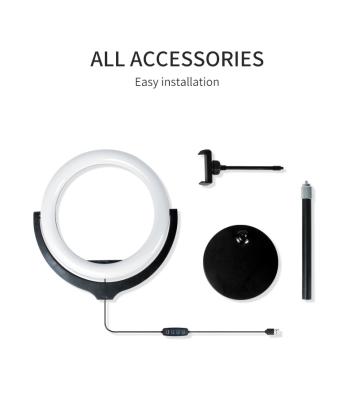 China PORTABLE Durable Led Night Selfie 12-Inch Ring Light Tri-Color Selfie Light Tri-Color Auxiliary Lighting for sale