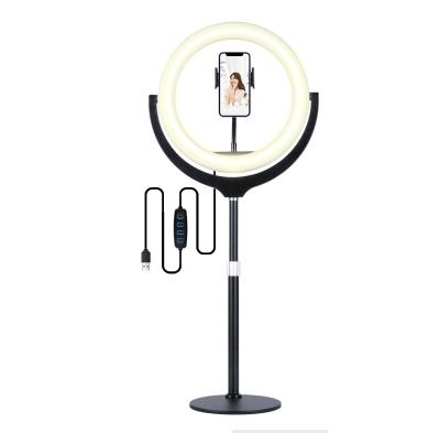 China PORTABLE Factory New Feature Selfie Led Video Blog Live Broadcast 12-Inch Ring Light Tricolor Circle Makeup for sale