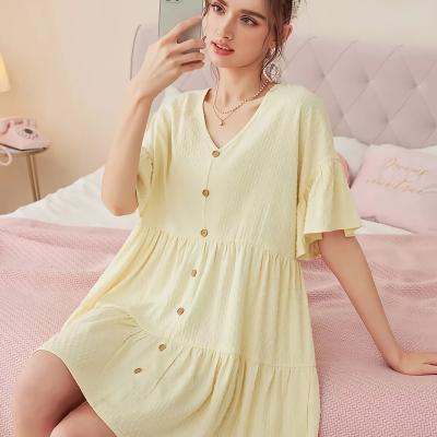 China Wholesale Anti-Static Button Sexy Teen Soft Front Dresses Summer Bohemian Casual Dress For Ladies for sale