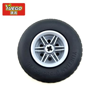 China DIY TOY Building Block Parts Mechanical Tires Compatible With Legos 56145 Wheels 56X26mm Flat Bottom Wheel 41897 Building Blocks Available for sale