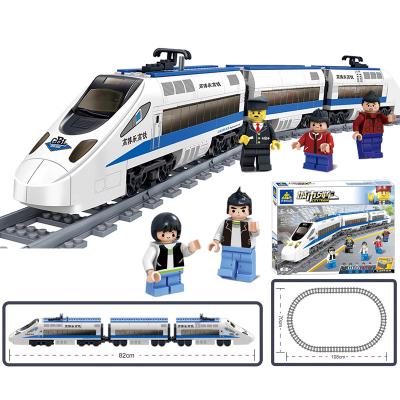 China Fast train electric educational track toy car building RC building bricks for kids diy toys with noise for sale