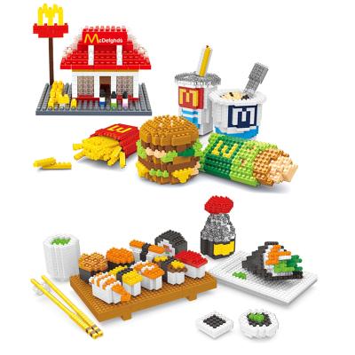 China New Building Toy 2020 Toy Assorted Food Set Small Sushi&Mcdonlalds Brick Showing Toys Aliexpress Sells Best Educational Children for sale