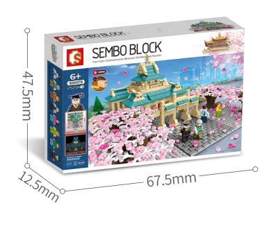 China Sembo eco-friendly material 601079 Wuhan Cherry Blossom Street View Series diy building block toys wholesale gifts for kids for sale