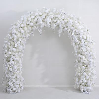 China Style: Pastoral luxury wedding backdrop artificial flowers frame decoration wedding flower arch material high quality process design for sale