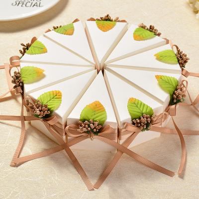 China Recycled Materials Foldable Folding Cake Shaped Wedding Chocolate Candy Paper Gift Packaging Box for sale