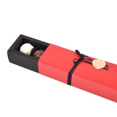 China Recyclable Red Chocolate Gift Packaging Box With Logo Printing for sale