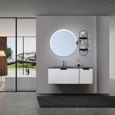 China Modern Simple Basin Bathroom Solid Wood Vanity Led Mirror Light for sale