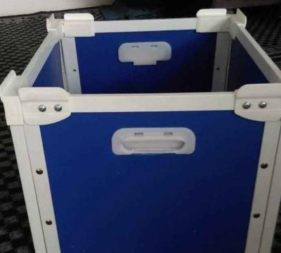 China Reusable Plastic Moving Shipping Totes Box blue corrugated bins for warehouse for sale