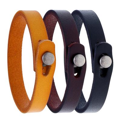 China Simple Design FASHIONABLE Punk Jewelry Simple Leather Bracelet Couple Bracelets for sale