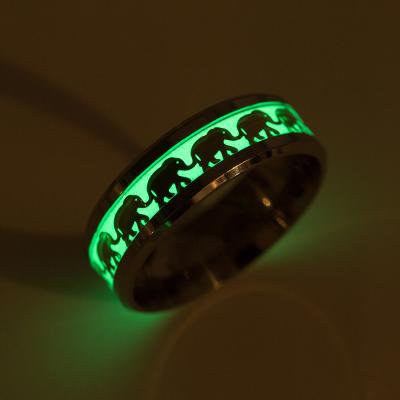 China CLASSIC Factory Direct Stainless Steel Jumbo Pattern Bright Glow In The Dark Rings for sale