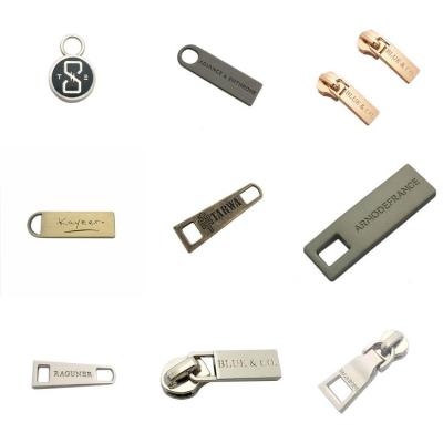 China New Selling Nickel Free Well Type Plating Nickel Free Zinc Alloy Metal Logo Engraved Zipper Pull Head Custom Made for sale