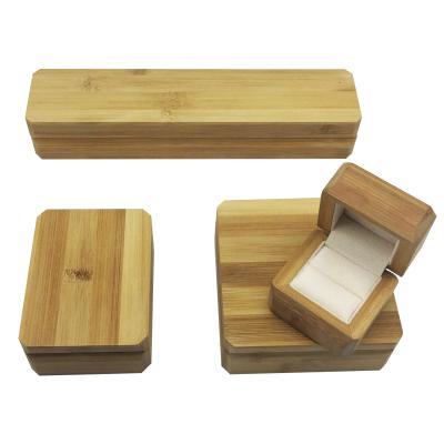 China Recyclable Wholesale Wooden Jewelry Set Box Custom Logo Jewelry Packaging Box for sale