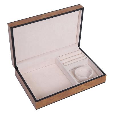 China Wholesale Luxury Wooden Custom Jewelry Box Logo Jewelry Organizer Ring Necklace Box for sale