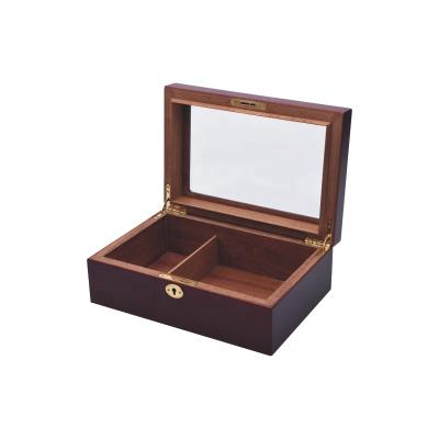 China Custom Wooden Cigar Top Glass Top Humidor Wooden Cigar Humidor For Sale for sale