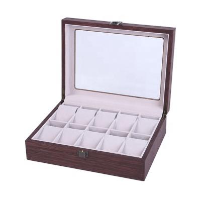 China China 10 Slots Stained Glass Custom Logo Luxury Wooden Watch Box For Watches for sale