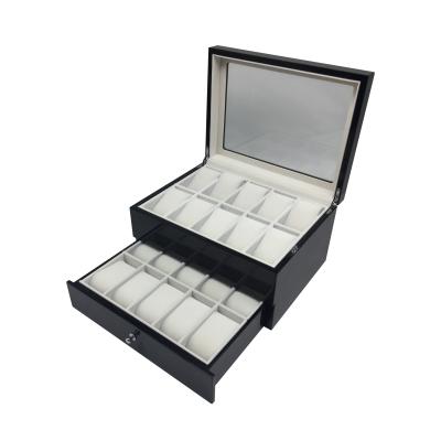 China 2019 Luxury Wooden Double Layer Watch Box Packaging Gift Box for sale