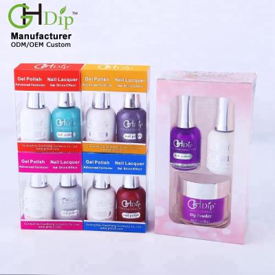 China To 95% Quick Dry Nail Color Match Dip Powder Nail System 3 In 1 Set Color Match Gel Polish And Nail Lacquer for sale