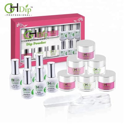 China Wholesale French Pink and White French Bulk UV Quick Dip Gel Powder Dip Nails Acrylic Dip Powder Nail Kit for sale