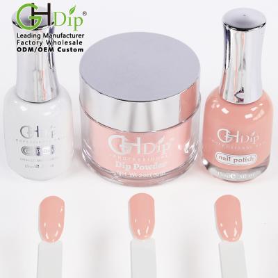 China Dip powder nails powder wholesale 3 in1dip acrylic system kit for nails dip color powder nail polish for sale