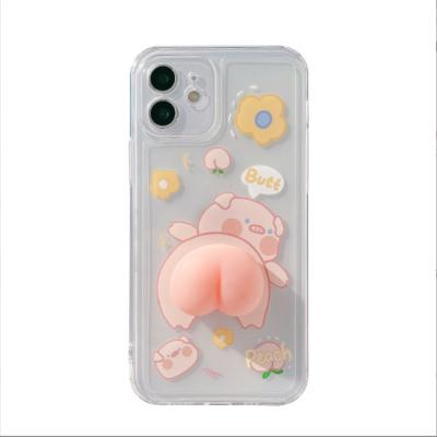 China PP Piggy Protector Cover Kneading Mobile Phone Case For iPhone 13 12 Hot Selling 11 Colors Painting Case for sale