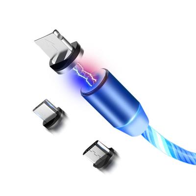 China Mobile Phone Mobile Phone Flashing Cable For Android LED E-I USB Charger Data USB Glowing Micro Light Charging Cable for sale