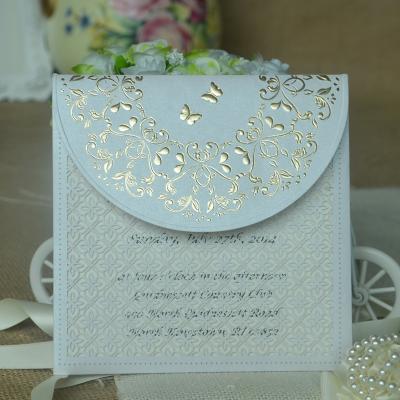 China 2019 New Europe Pocket Elegant Laser Cut Invitation Card Wedding for sale