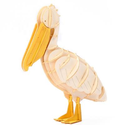 China China supplier practice toy pelican 3d puzzle safe educational paper model diy jigsaw animal for sale