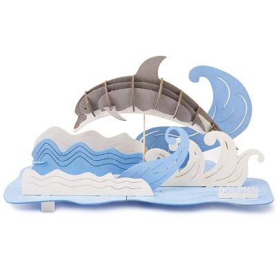 China DIY PLAY 2022 3D Paper Wholesale Custom Puzzle Toy Cardboard Dolphin Animals Puzzles for sale