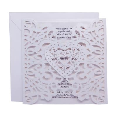 China Cheap Luxury Wedding Invitations Europe Design Card Laser Cut With Envelope for sale