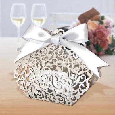 China Europe Paper Crafts Wedding Indian Red Laser Cut Favor Box for sale