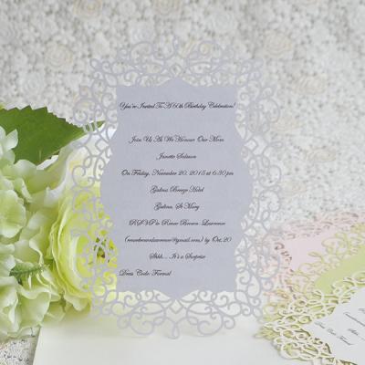 China Europe New Design Laser Cut Card Wedding Menu Cards for sale