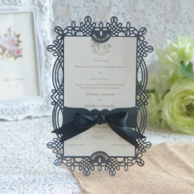 China Europe Laser Cut Luxury Wedding Card Invitations Menu Card for sale