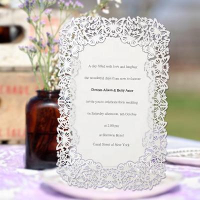 China Europe paper crafts beautiful butterfly invitation card menu cards for wedding for sale