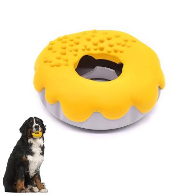 China Toy Large Breed Tough Rubber Viable Donut Dog Cleaning Teeth Chew Dog Puzzle Toys for Large Dogs for sale