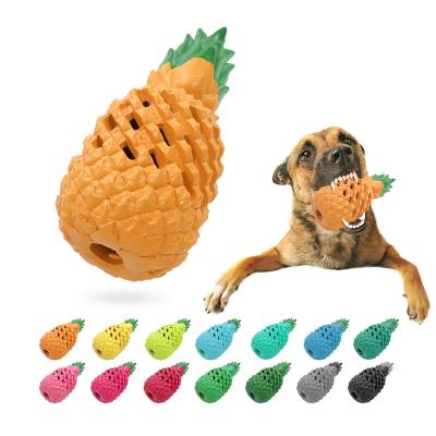 China Super Logo Chewer Fun Dog Toys Natural Rubber New Type Viable Custom Pineapple Dog Toys for sale