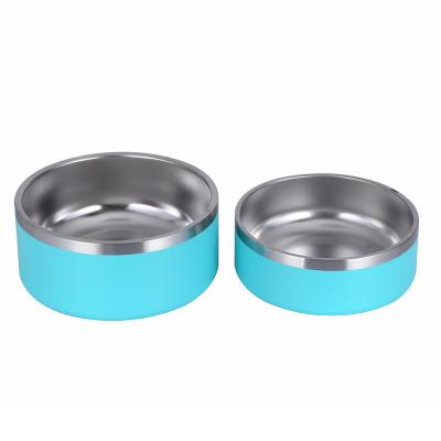 China Durable Custom Skid Rounded Stainless Steel Metal Non Conductive Bowls Dog Water Bowl for sale