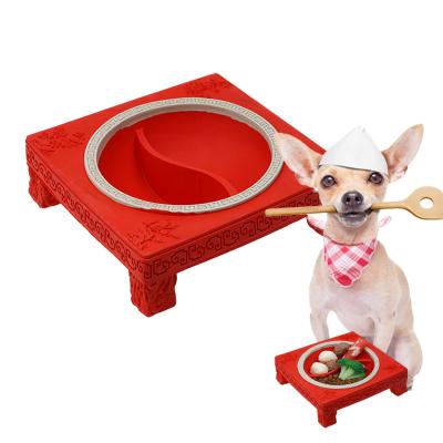 China Eco Friendly Pet New Sustainable Non-Toxic Natural Rubber Design Wheels Slow Driver Hot Potty Dog Bowl for sale