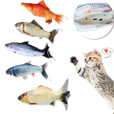 China Sustainable Pet Playing Chewing Emulational Fish Stuffed Toys Moving Cat Fish Toy Catnip Fish Toys for sale