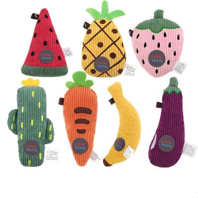 China Sustainable Eco-Friendly Goods Indestructible Interactive Chew Catnip Fruits Custom Squeaky Vegetable Chew Stuff Plush Dog Cats Pet Toys for sale