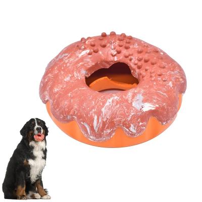 China Sustainable Custom Branded Non-Toxic Decompression Donut Interactive Rubber Dog Toy for sale