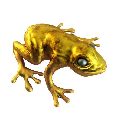 China Europe Golden 3D Resin Frog Statue for sale