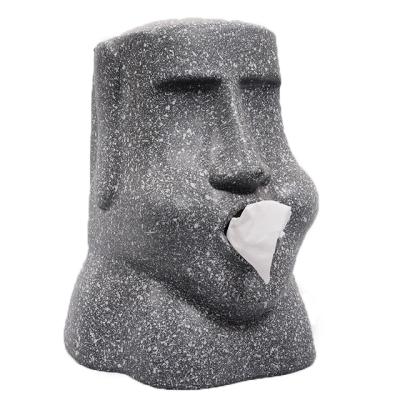 China Europe Resin Moai Statue Cloth Stone Box for sale