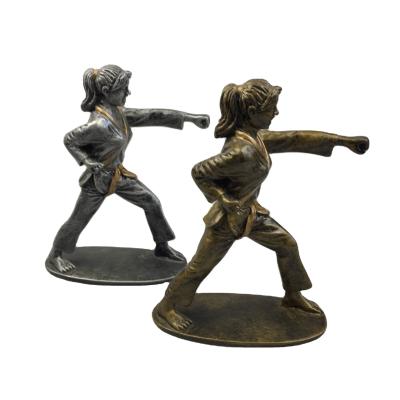 China Europe Resin Martial Arts Trophy Karate Man And Taekwondo Sculpture for sale