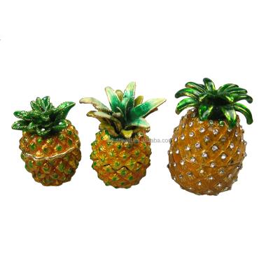 China Wholesale Custom Cute Colorful Metal Pineapple Jewelry Box for sale