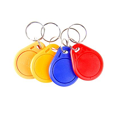 China 125KHz 13.56MHz MINI TAG MINI White Logo 125KHz 13.56MHz PVC NFC Key Chain Custom Plastic Keyfob RFID Door Key Card Key FOB for sale